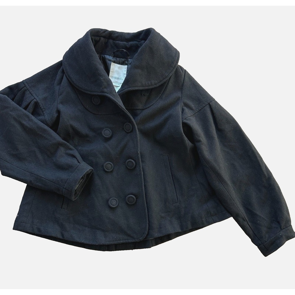 DIESEL Black Wool blend girl's size 10 coat